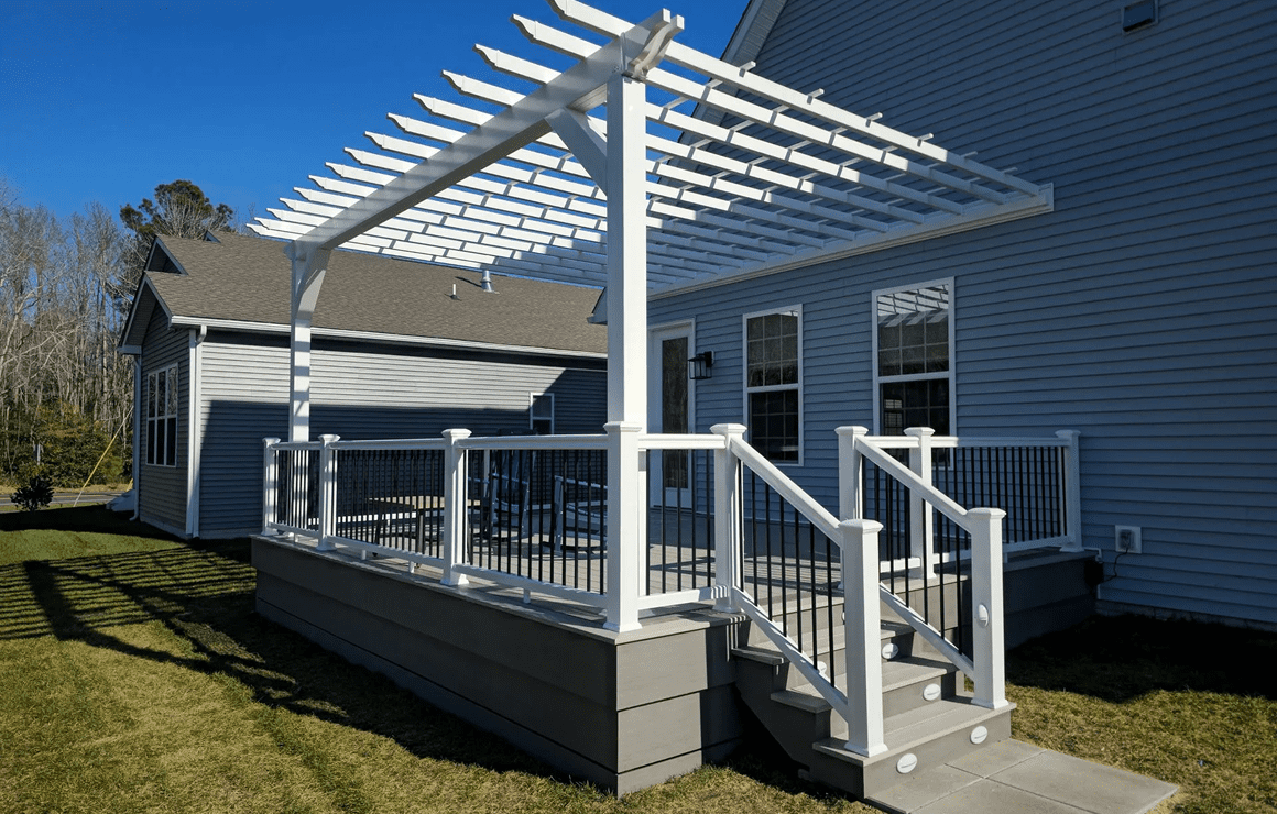 Elevated deck and pergola structure
